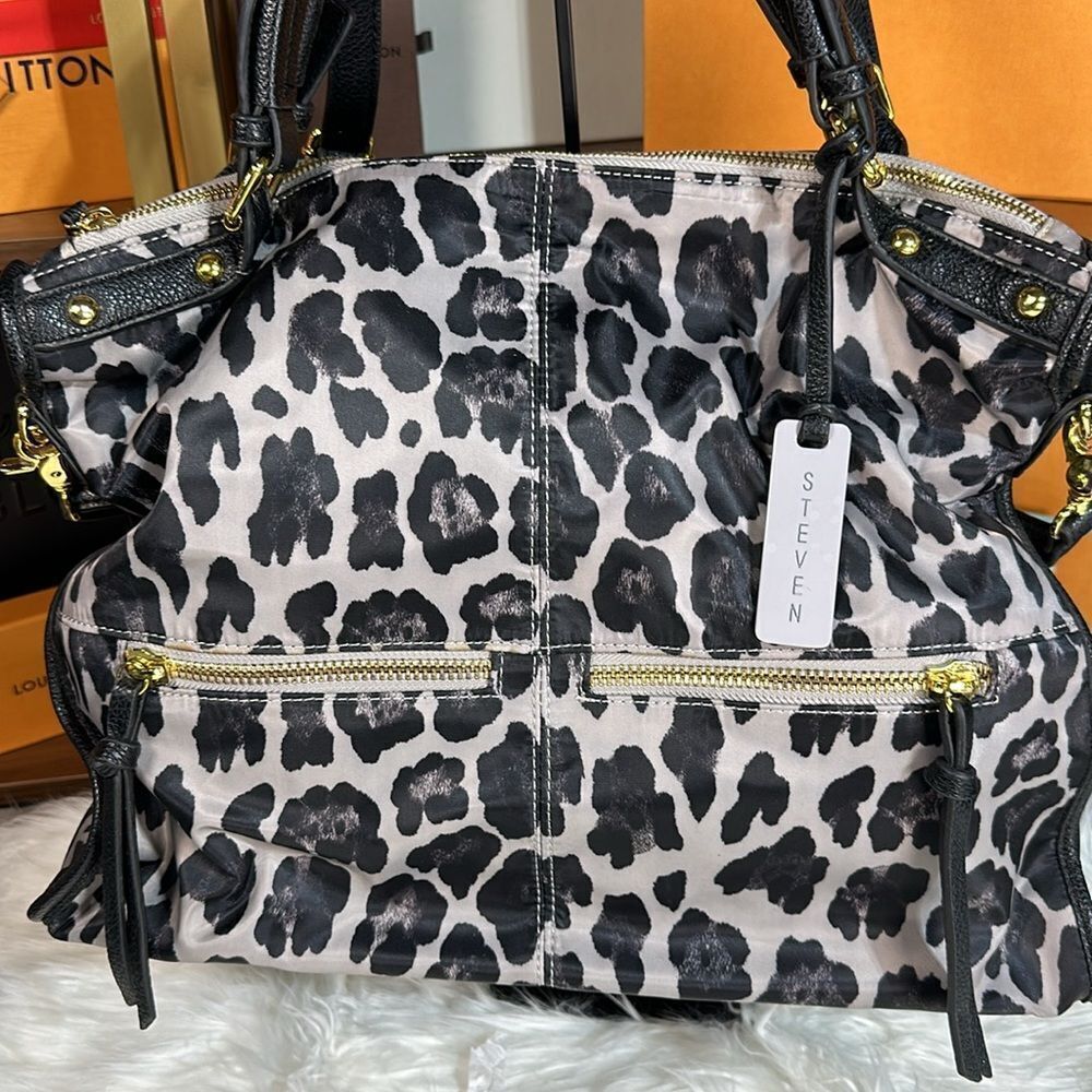 Great Condition Leopard Print Bag By Steven - image 2